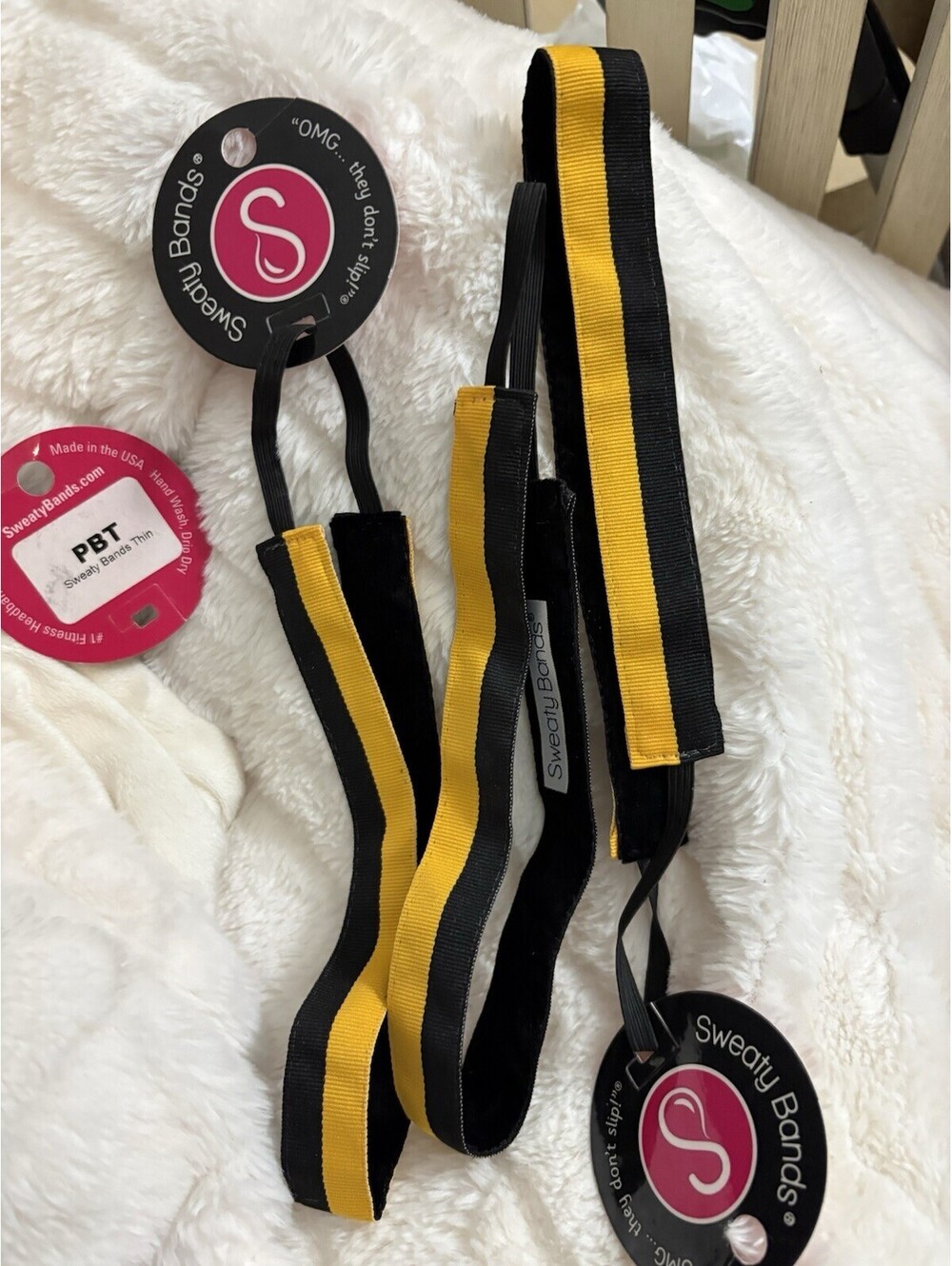 3 Black & Gold Sweaty Headbands